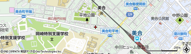 愛知県岡崎市美合町（平地）周辺の地図