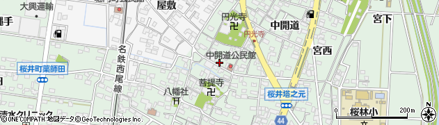 愛知県安城市桜井町寒池14周辺の地図
