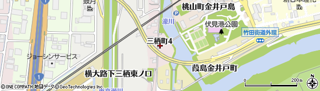 京都府京都市伏見区三栖町周辺の地図