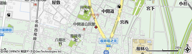 愛知県安城市桜井町寒池36周辺の地図