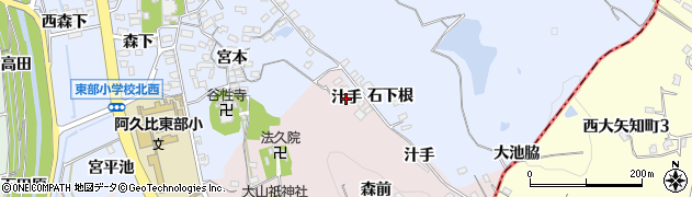 愛知県阿久比町（知多郡）萩（汁手）周辺の地図