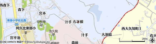 愛知県阿久比町（知多郡）宮津（石下根）周辺の地図