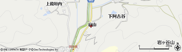 兵庫県川辺郡猪名川町下阿古谷向山周辺の地図