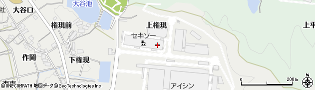 愛知県岡崎市岡町（上権現）周辺の地図