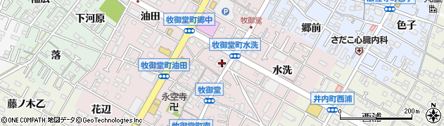 愛知県岡崎市牧御堂町周辺の地図