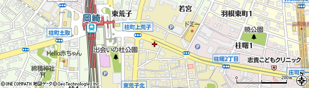 愛知県岡崎市柱町（上荒子）周辺の地図