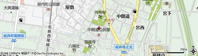 愛知県安城市桜井町寒池18周辺の地図