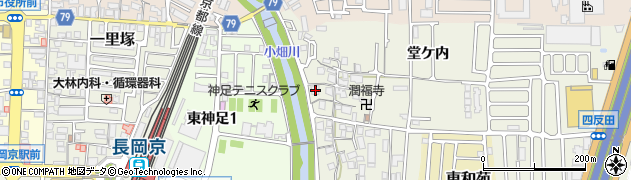 京都府長岡京市神足屋敷周辺の地図