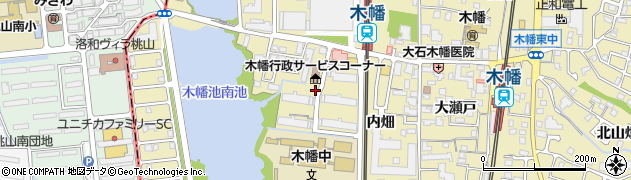 京都府宇治市木幡（内畑）周辺の地図