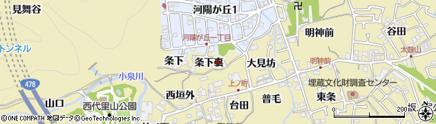 京都府長岡京市奥海印寺（条下裏）周辺の地図