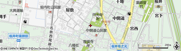 愛知県安城市桜井町寒池8周辺の地図