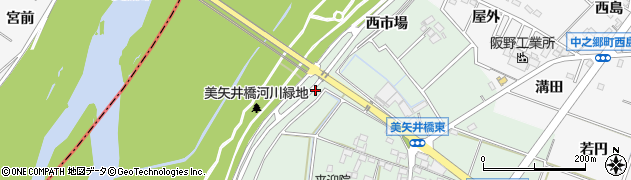 愛知県岡崎市上青野町（市場）周辺の地図