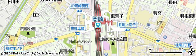 愛知県岡崎市周辺の地図