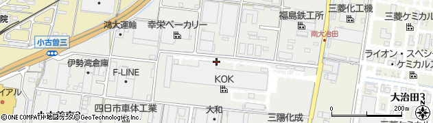 三重県四日市市小古曽東周辺の地図