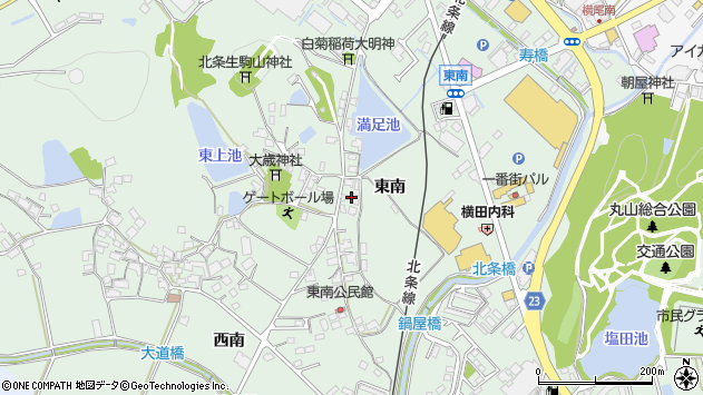 〒675-2324 兵庫県加西市北条町東南の地図