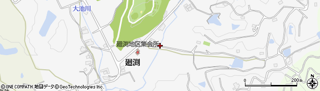 兵庫県加東市廻渕周辺の地図