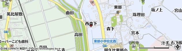 愛知県阿久比町（知多郡）宮津（西森下）周辺の地図