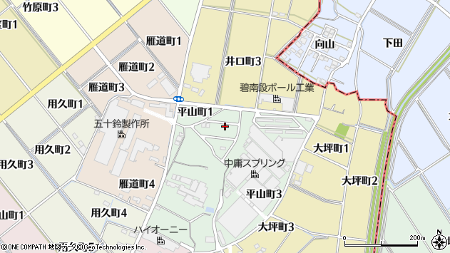 〒447-0011 愛知県碧南市平山町の地図