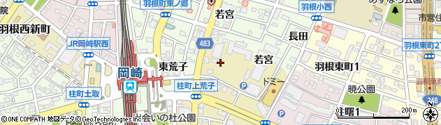 愛知県岡崎市柱町（若宮）周辺の地図