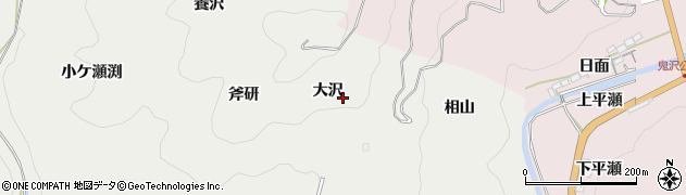 愛知県岡崎市樫山町（大沢）周辺の地図