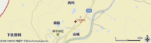 兵庫県宝塚市下佐曽利（小西）周辺の地図