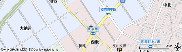 愛知県安城市和泉町（長筬）周辺の地図