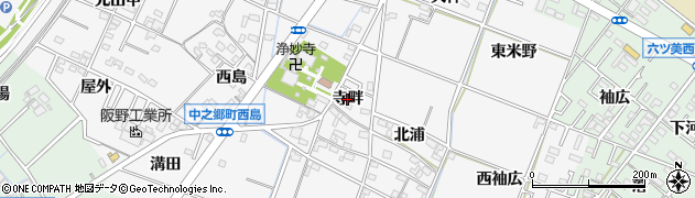 愛知県岡崎市中之郷町（寺畔）周辺の地図