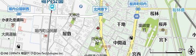 愛知県安城市桜井町干地3周辺の地図