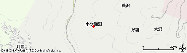 愛知県岡崎市樫山町（小ケ瀬渕）周辺の地図