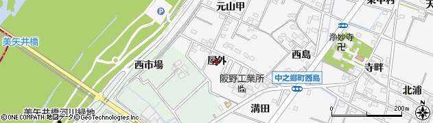 愛知県岡崎市中之郷町（屋外）周辺の地図