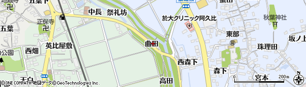愛知県阿久比町（知多郡）椋岡（曲田）周辺の地図