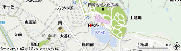 愛知県岡崎市岡町（下大谷）周辺の地図