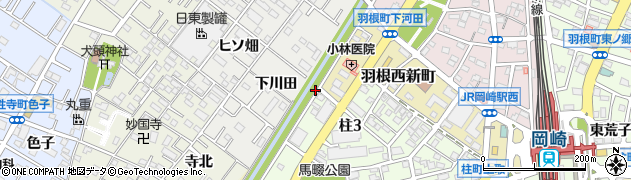 愛知県岡崎市柱町（百々）周辺の地図