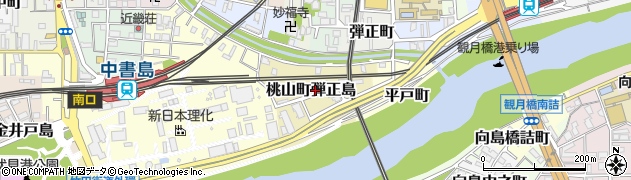 京都府京都市伏見区桃山町弾正島周辺の地図