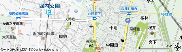 愛知県安城市桜井町干地1周辺の地図