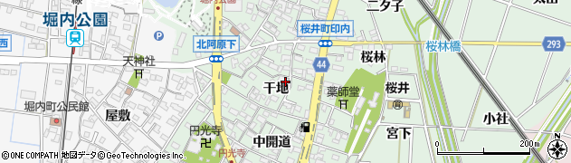 愛知県安城市桜井町干地48周辺の地図