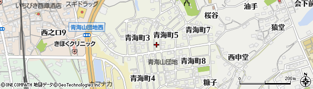 愛知県常滑市青海町周辺の地図