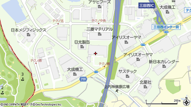 〒669-1339 兵庫県三田市テクノパークの地図