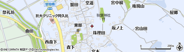 愛知県知多郡阿久比町宮津珠理田1周辺の地図