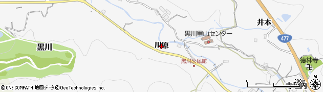 兵庫県川西市黒川（川原）周辺の地図