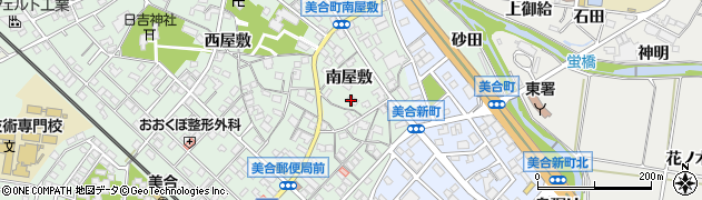 愛知県岡崎市美合町（南屋敷）周辺の地図