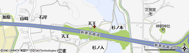愛知県新城市須長天王周辺の地図