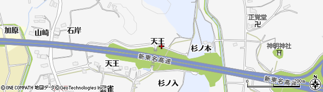 愛知県新城市須長（天王）周辺の地図
