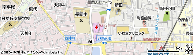 長岡京市立中央公民館　市民ホール周辺の地図