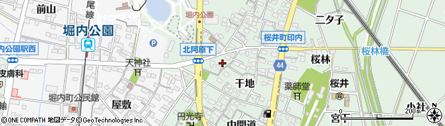 愛知県安城市桜井町干地13周辺の地図