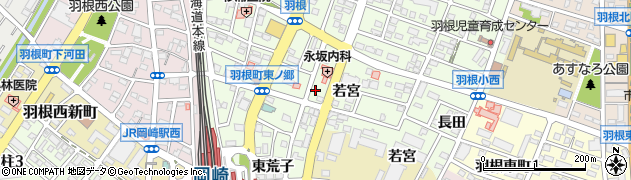 愛知県岡崎市羽根町若宮15周辺の地図