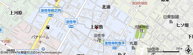 愛知県岡崎市法性寺町（上屋敷）周辺の地図