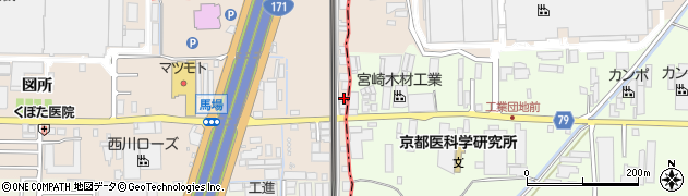 京都府長岡京市馬場餅田周辺の地図