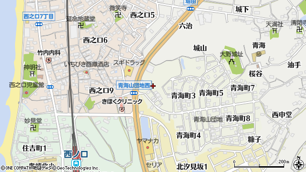 〒479-0004 愛知県常滑市青海町の地図