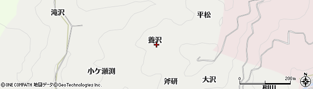 愛知県岡崎市樫山町（養沢）周辺の地図